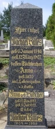 Billes Michael 1848-1907 Botscher Anna 1853-1922 Grabstein